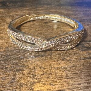 Gold and Silver Infinity Bracelet with Crystal Accents